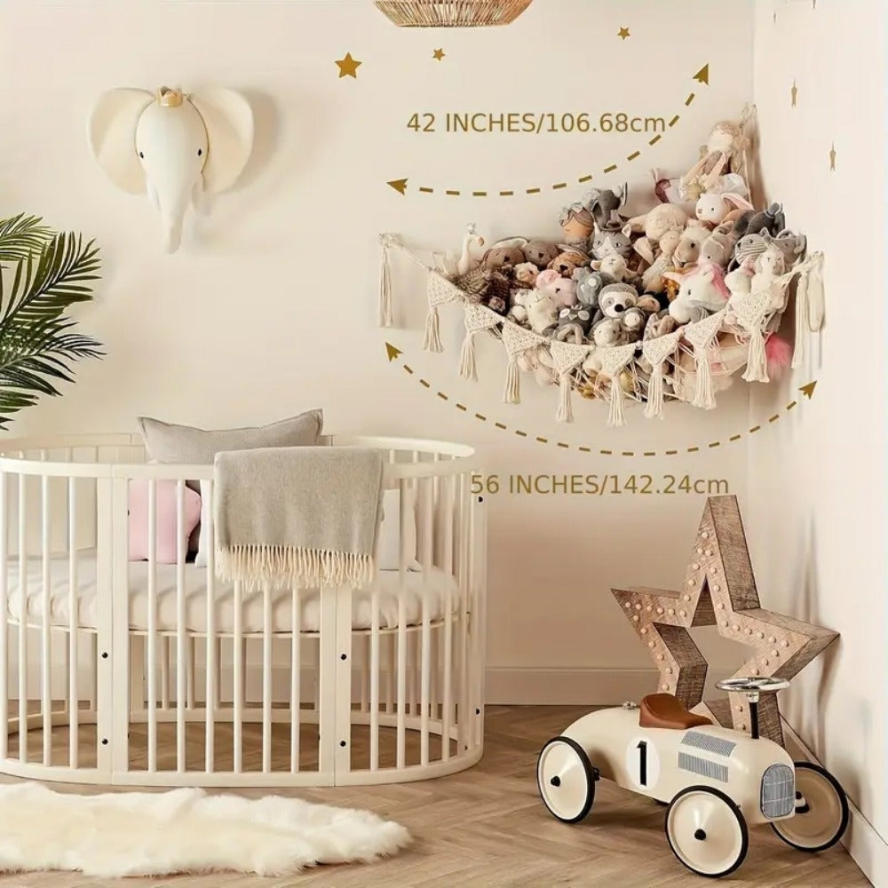 Stuffed Animal Storage Hammock with LED Lighting for Kids' Room detail image