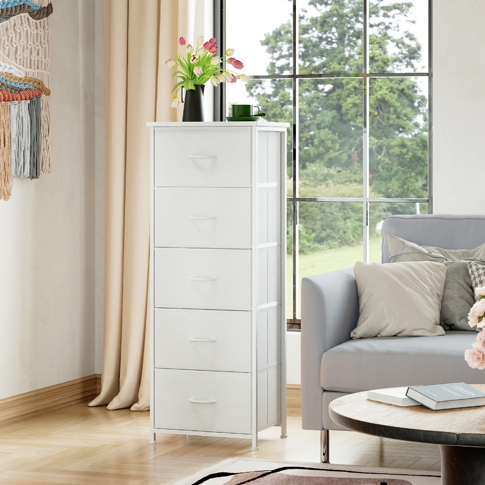 Tall Fabric Dresser with Multiple Color Options, Bedroom Drawer Chest detail image - detail view 10