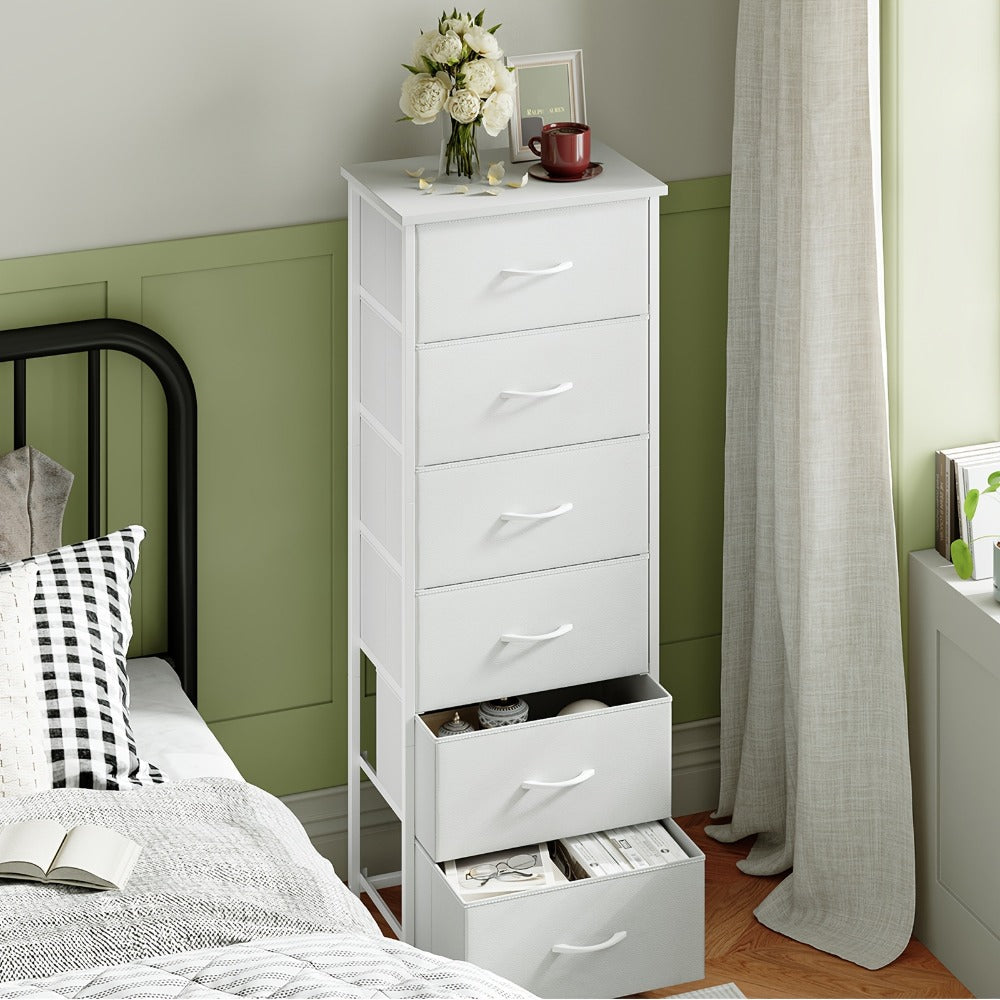 Tall Fabric Dresser with Multiple Color Options, Bedroom Drawer Chest detail image - detail view 12