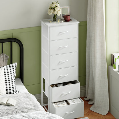 Tall Fabric Dresser with Multiple Color Options, Bedroom Drawer Chest detail image - detail view 12