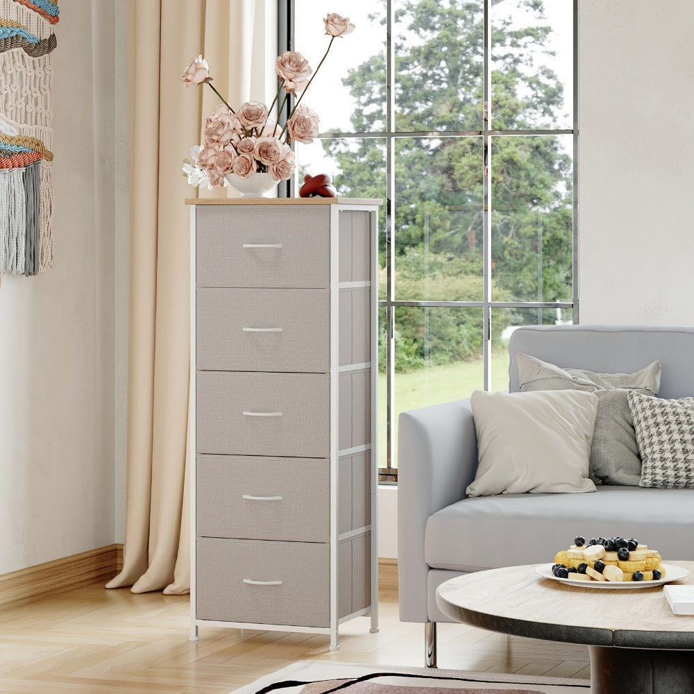 Tall Fabric Dresser with Multiple Color Options, Bedroom Drawer Chest detail image - detail view 14