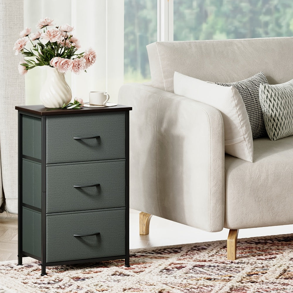 Tall Fabric Dresser with Multiple Color Options, Bedroom Drawer Chest detail image - detail view 3