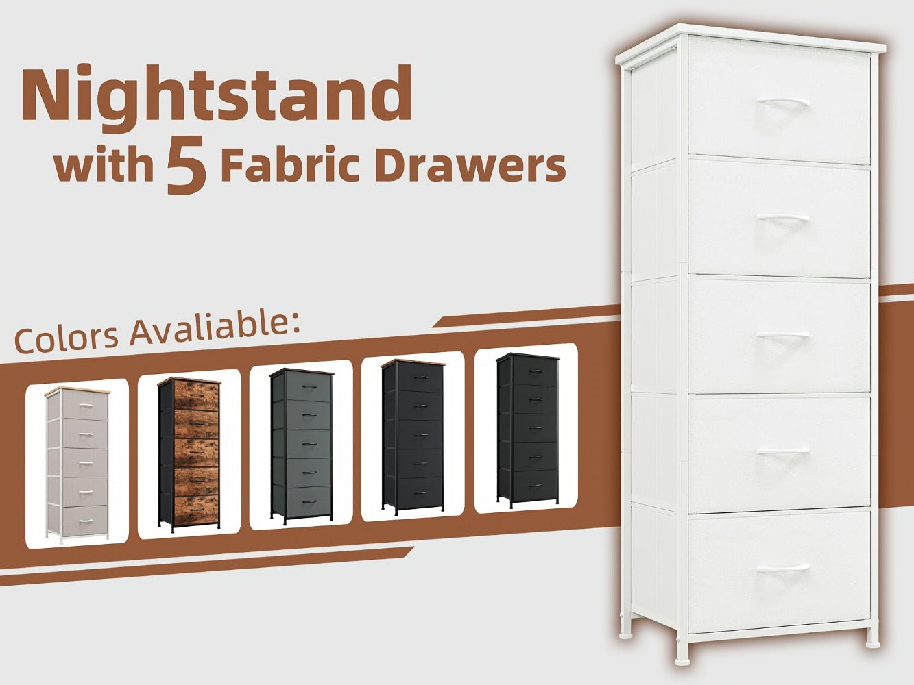 Tall Fabric Dresser with Multiple Color Options, Bedroom Drawer Chest detail image - detail view 31