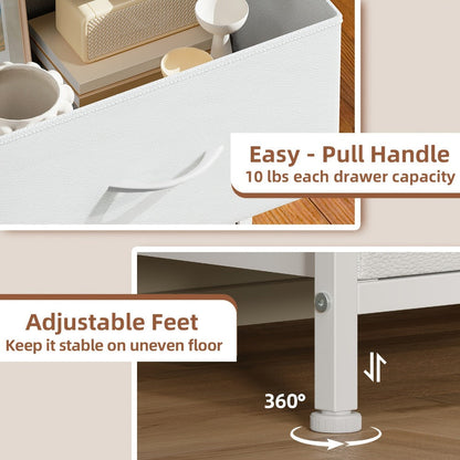 Tall Fabric Dresser with Multiple Color Options, Bedroom Drawer Chest detail image - detail view 4