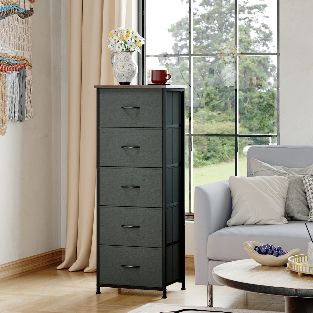 Tall Fabric Dresser with Multiple Color Options, Bedroom Drawer Chest detail image - detail view 7