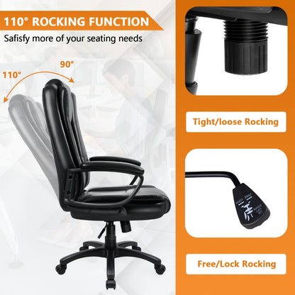 Tall Faux Leather Office Chair with High Back, Computer Desk Chair for Home Office detail image - detail view 10