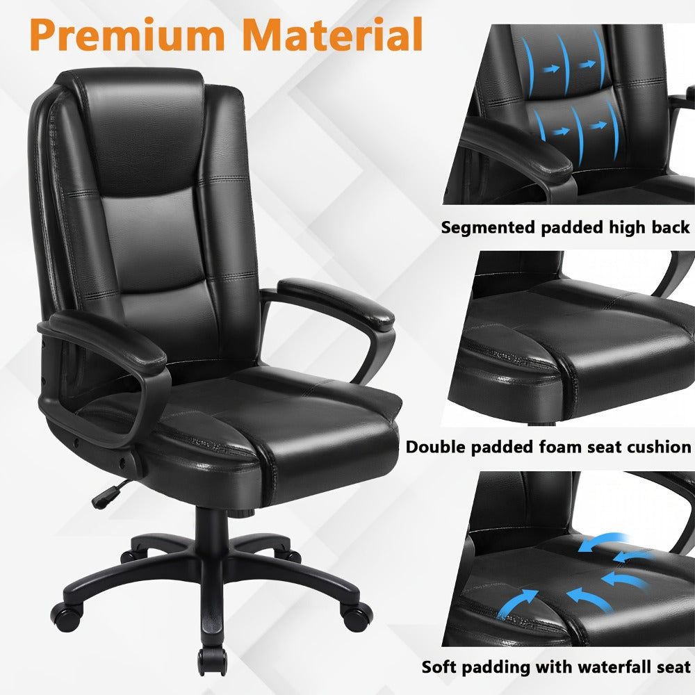 Tall Faux Leather Office Chair with High Back, Computer Desk Chair for Home Office detail image - detail view 8