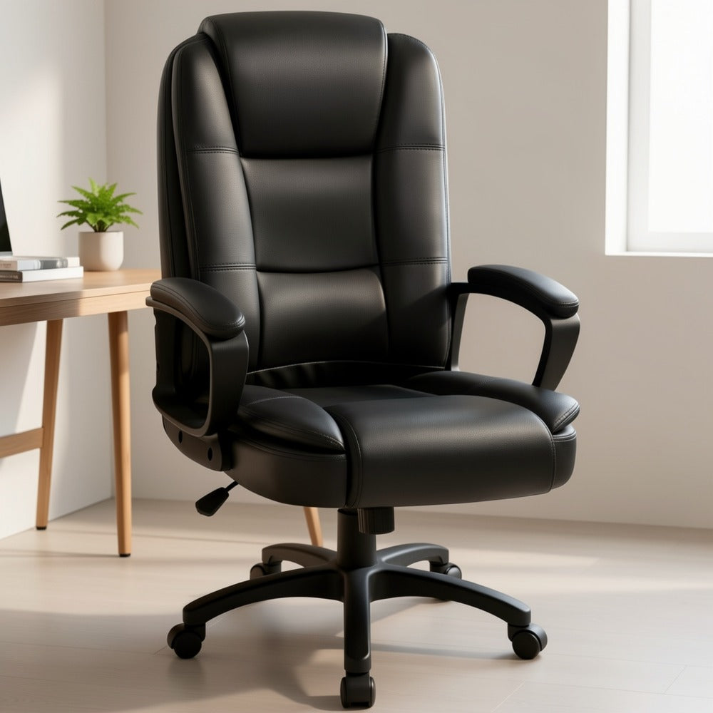 Tall Faux Leather Office Chair with High Back, Computer Desk Chair for Home Office detail image - detail view 9