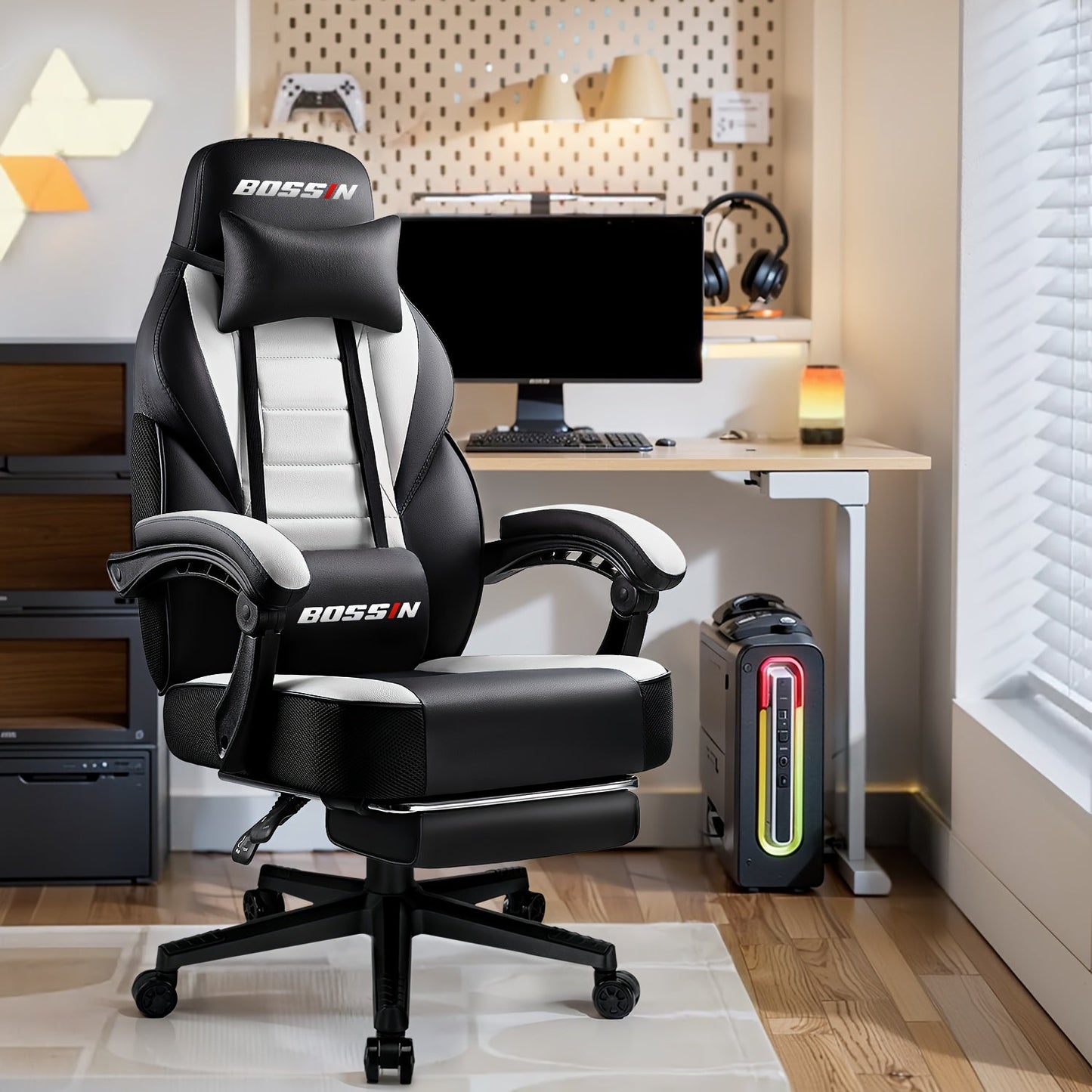 Gaming Chair shown in the White option