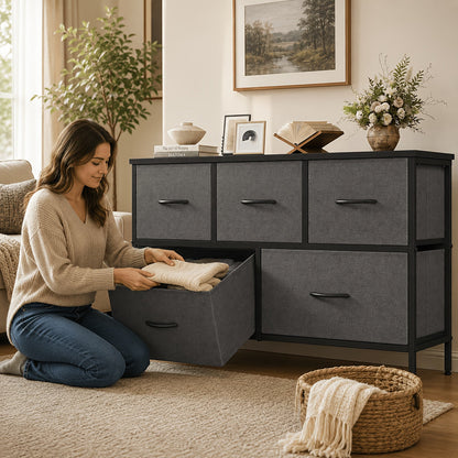 Storage Tower shown in the Gray, 5 Draws option