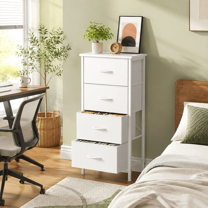 Storage Tower shown in the White, 4 Draws option