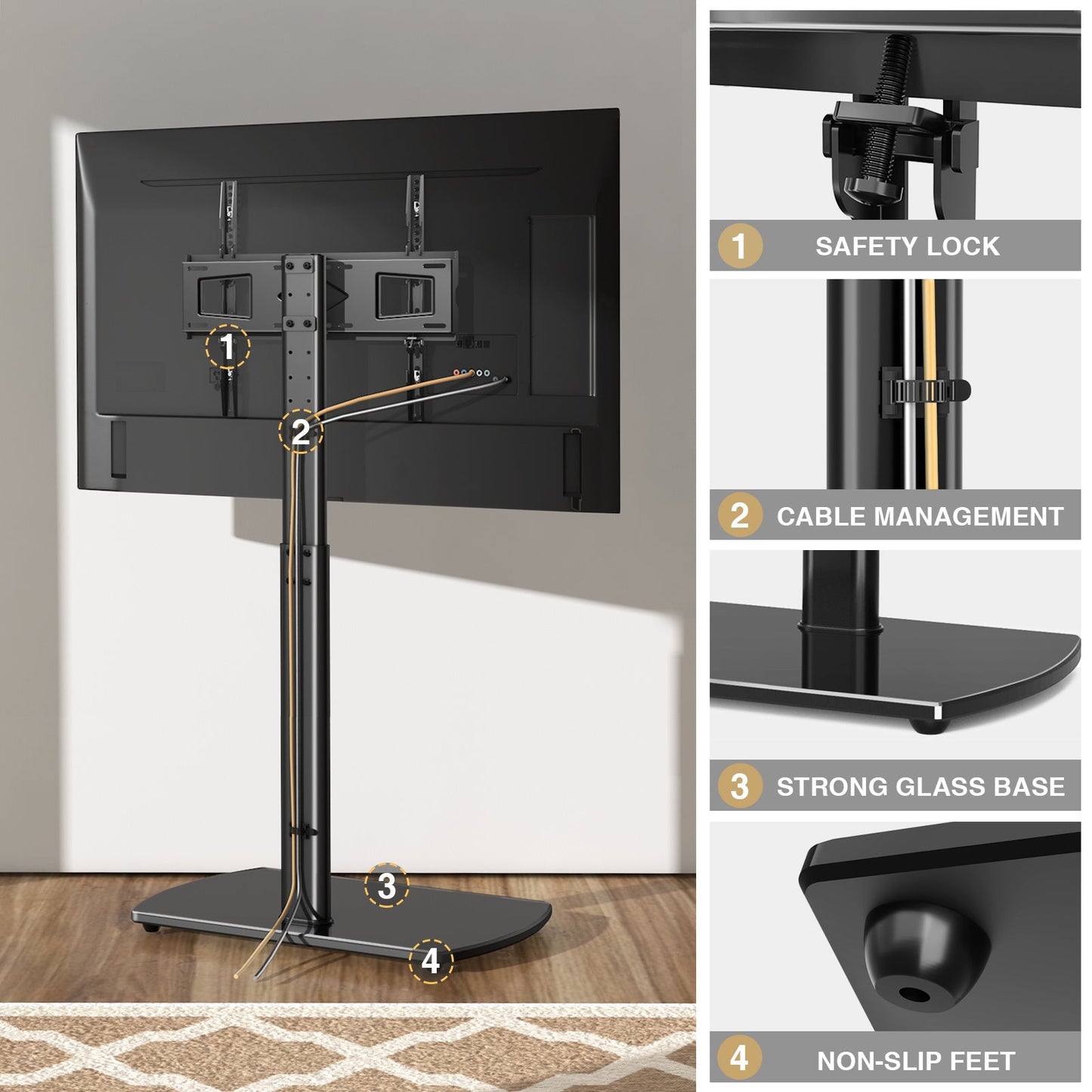TV Stand with Adjustable Height for Practical Everyday Home Use detail image - detail view 15