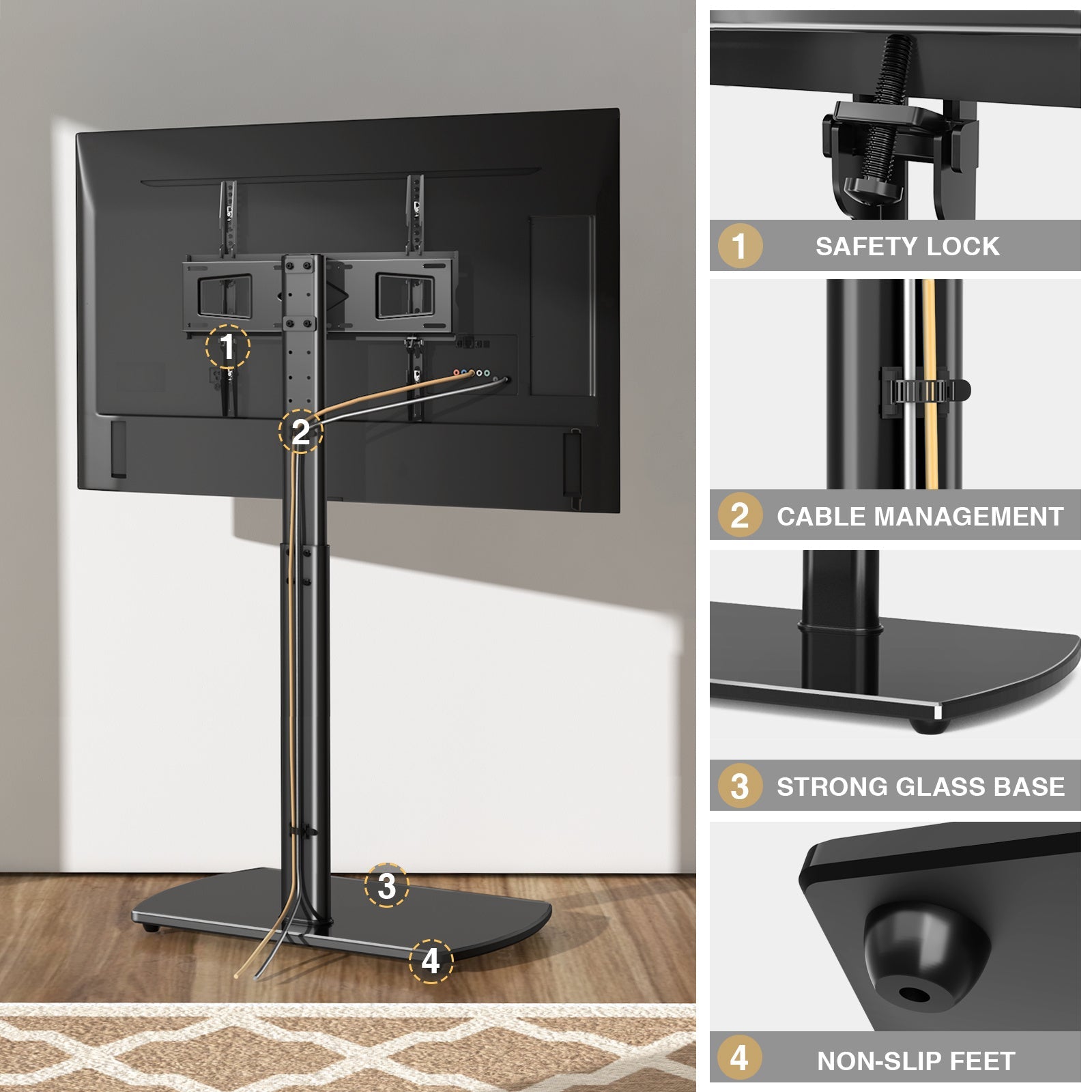TV Stand with Adjustable Height for Practical Everyday Home Use detail image - detail view 15