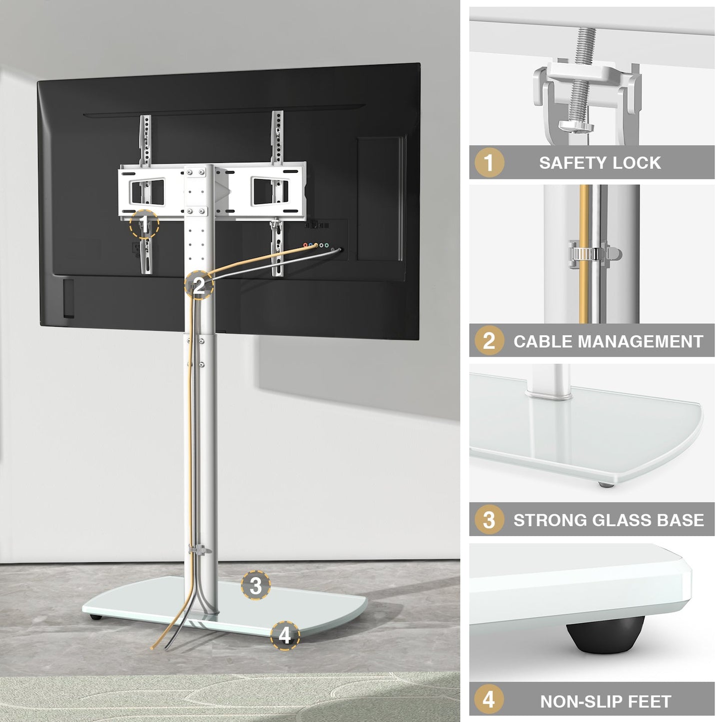 TV Stand with Adjustable Height for Practical Everyday Home Use detail image - detail view 4