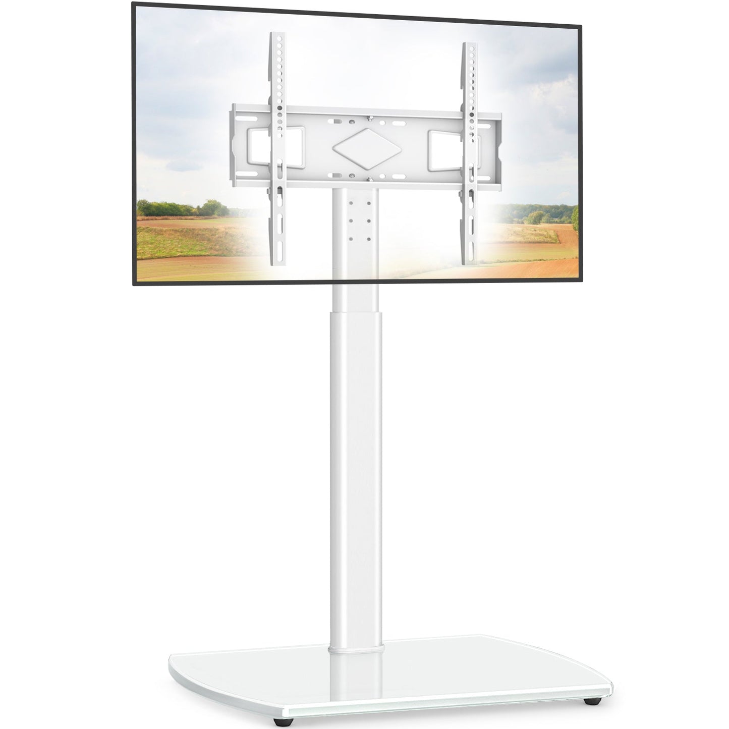 TV Stand, Swivel TV Floor Stand with Shelf & Apple TV/Roku Mount, Height Adjustable shown in the main product view