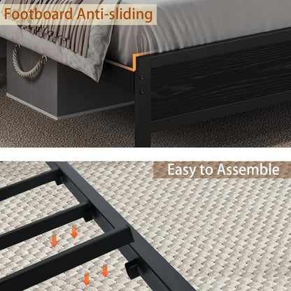 Twin Queen Bed Frame with Charging Station for Bedroom Comfort and Support detail image - detail view 22