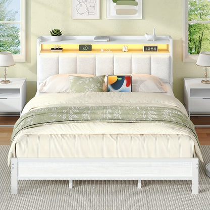 Twin Queen Bed Frame with Charging Station for Bedroom Comfort and Support detail image - detail view 7