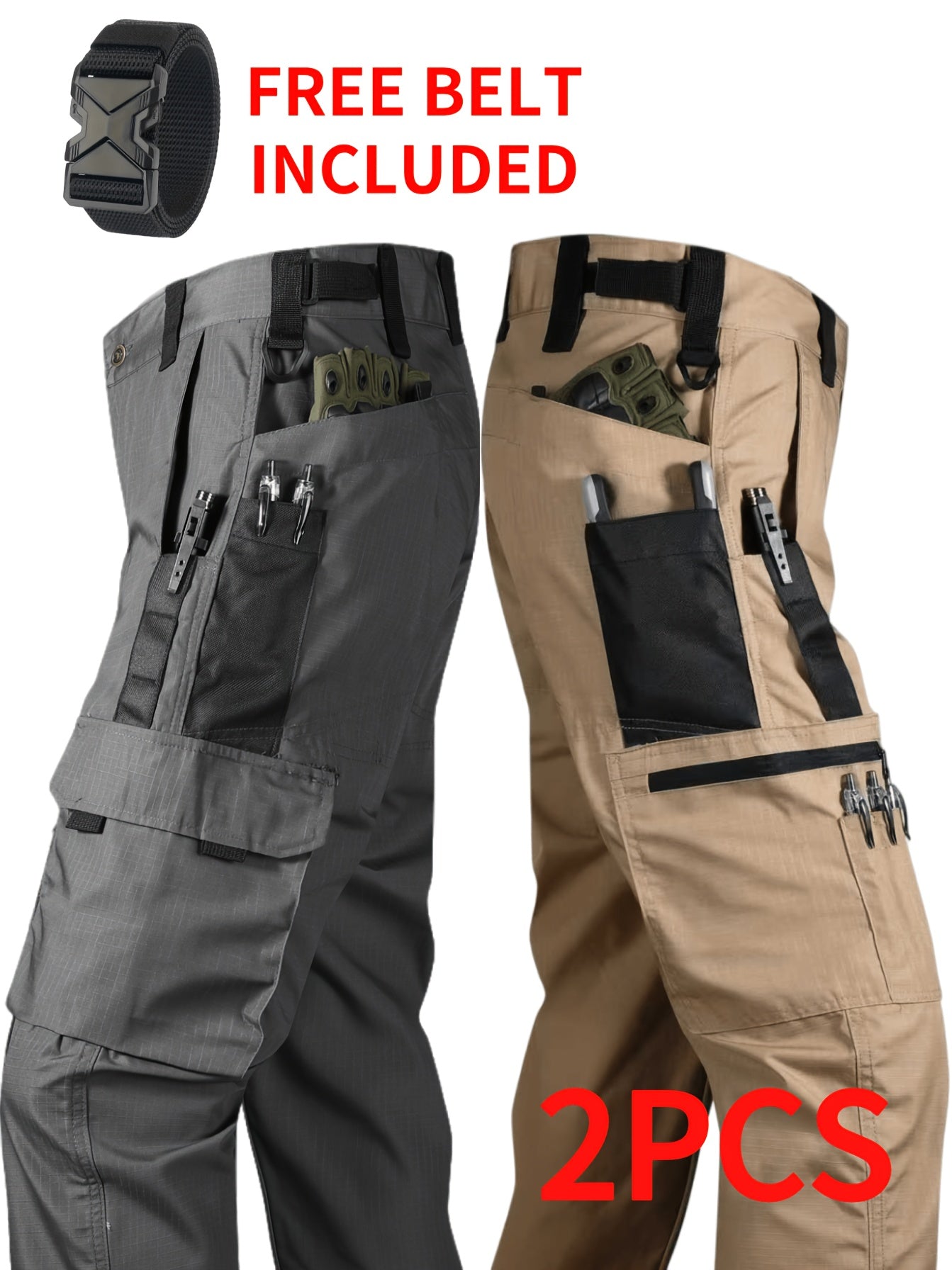 Black+gray Polyester Pants - product view 14