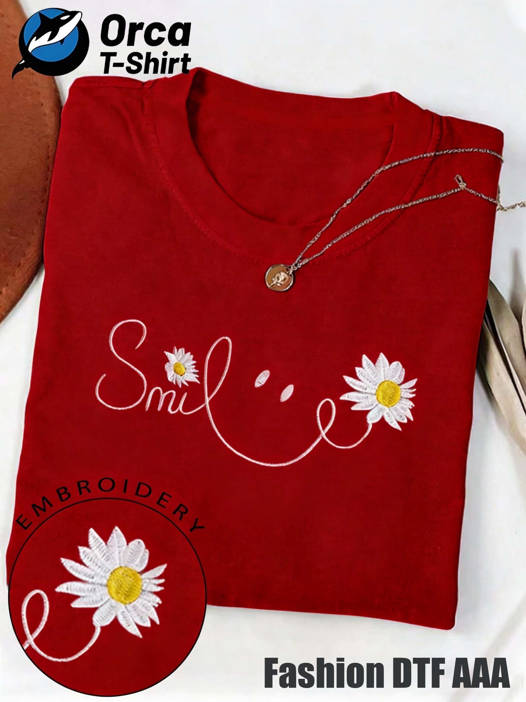 Women's Sky Blue Printed Short-Sleeve T-Shirt - product view 16