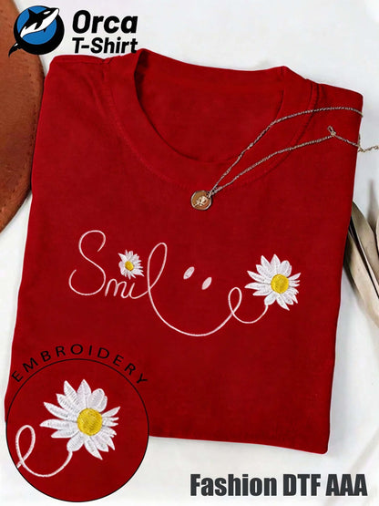 Women's Sky Blue Printed Short-Sleeve T-Shirt - product view 16