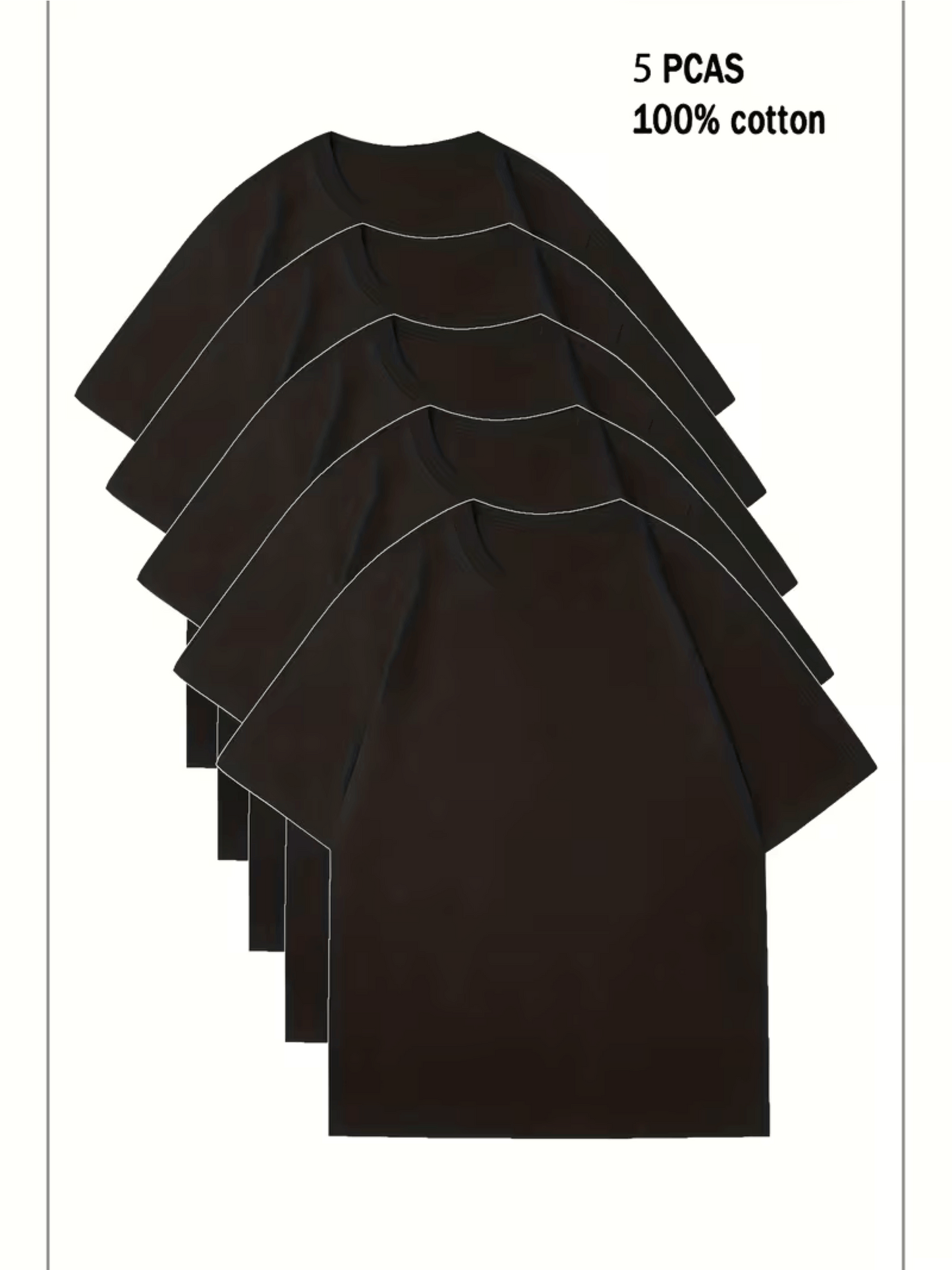 Women's Black Cotton Short-Sleeve T-Shirt - product view 6