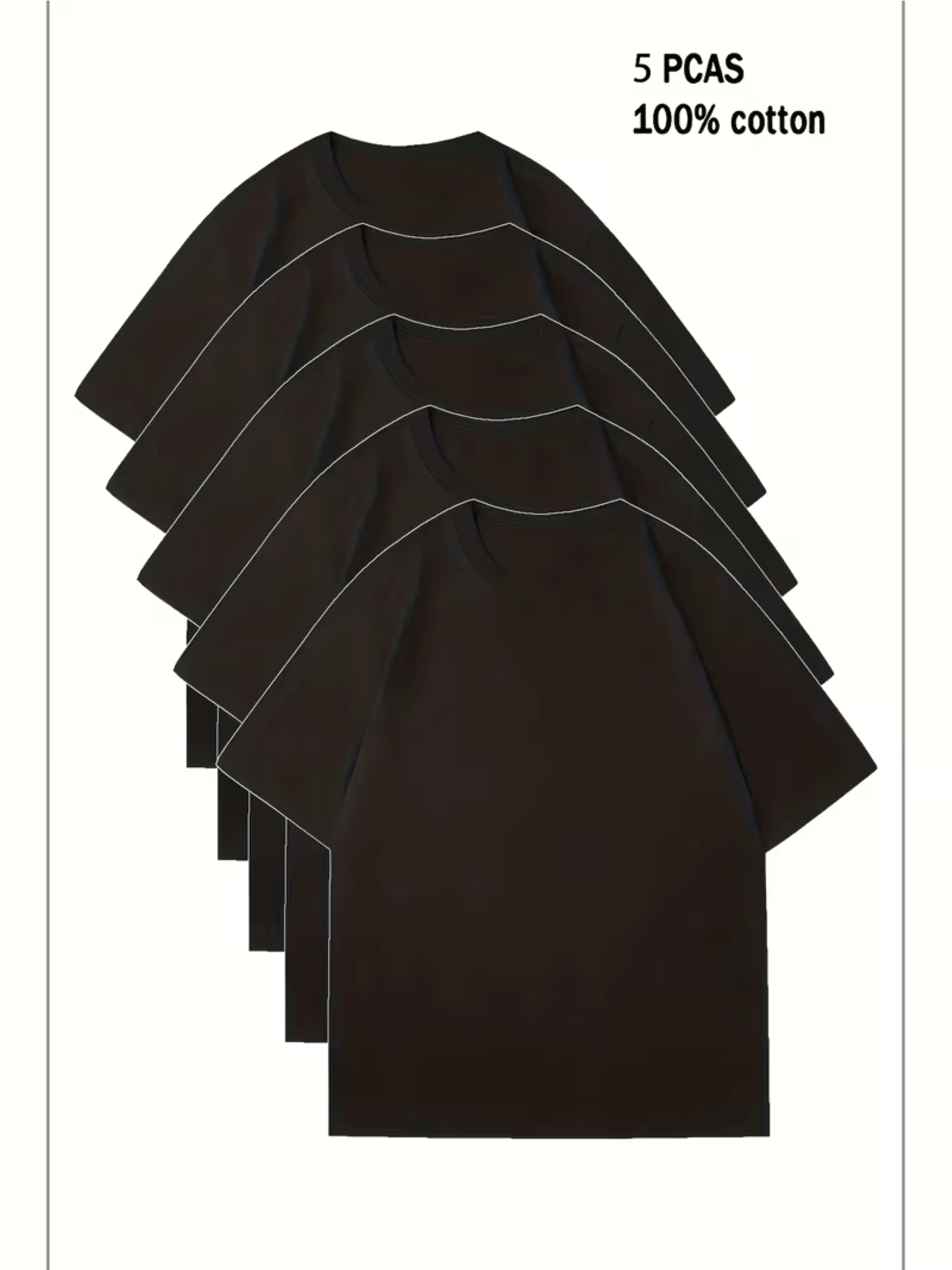 Women's Black Cotton Short-Sleeve T-Shirt - product view 6