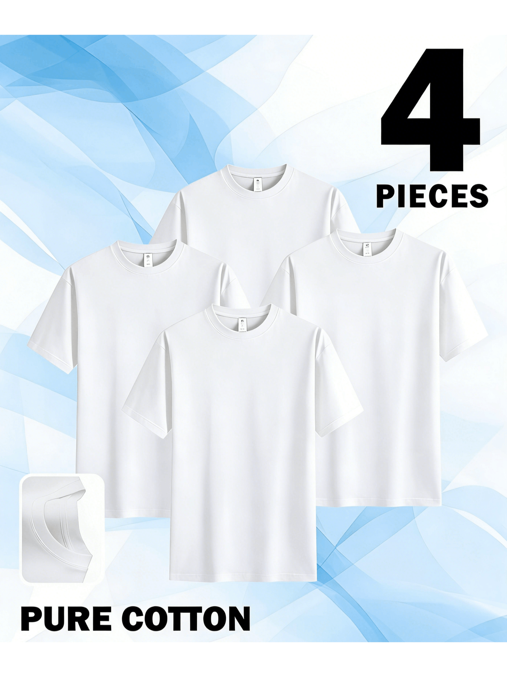 White Cotton T-Shirt - product view 5