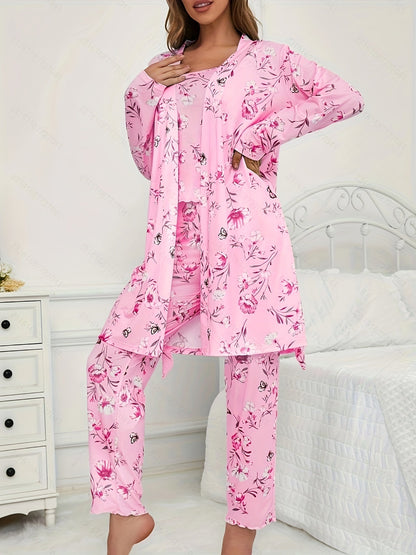 Unisex Pajama Set - Floral Graphic Style 50789