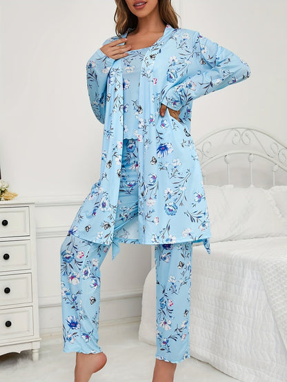 Unisex Pajama Set - Floral Graphic Style 50789