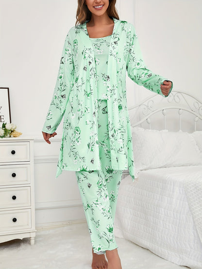 Unisex Pajama Set - Floral Graphic Style 50789
