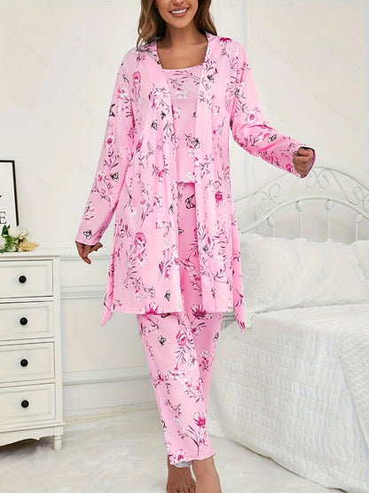 Unisex Pajama Set - Floral Graphic Style 50789