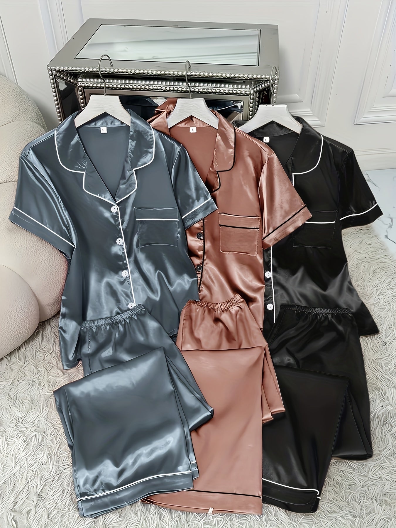 Unisex Pajama Set - Satin Style 61189