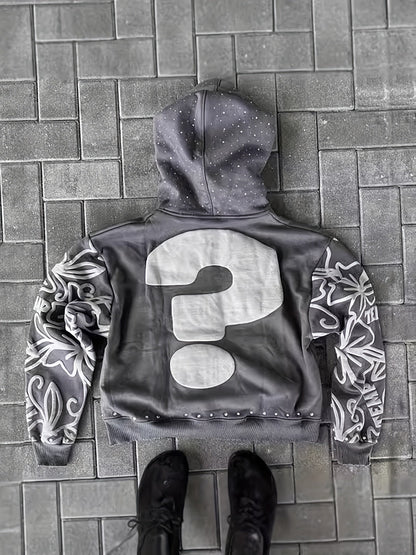 Women's Grey Polyester Printed Zip-Up Jacket - product view 5