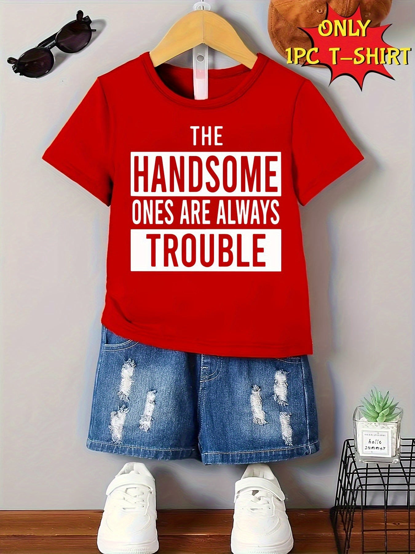 Red Printed Short-Sleeve T-Shirt - product view 6