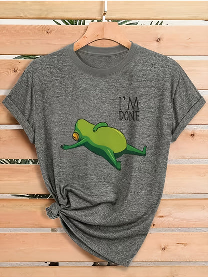 Light Grey Polyester Printed Graphic T-Shirt - product view 4