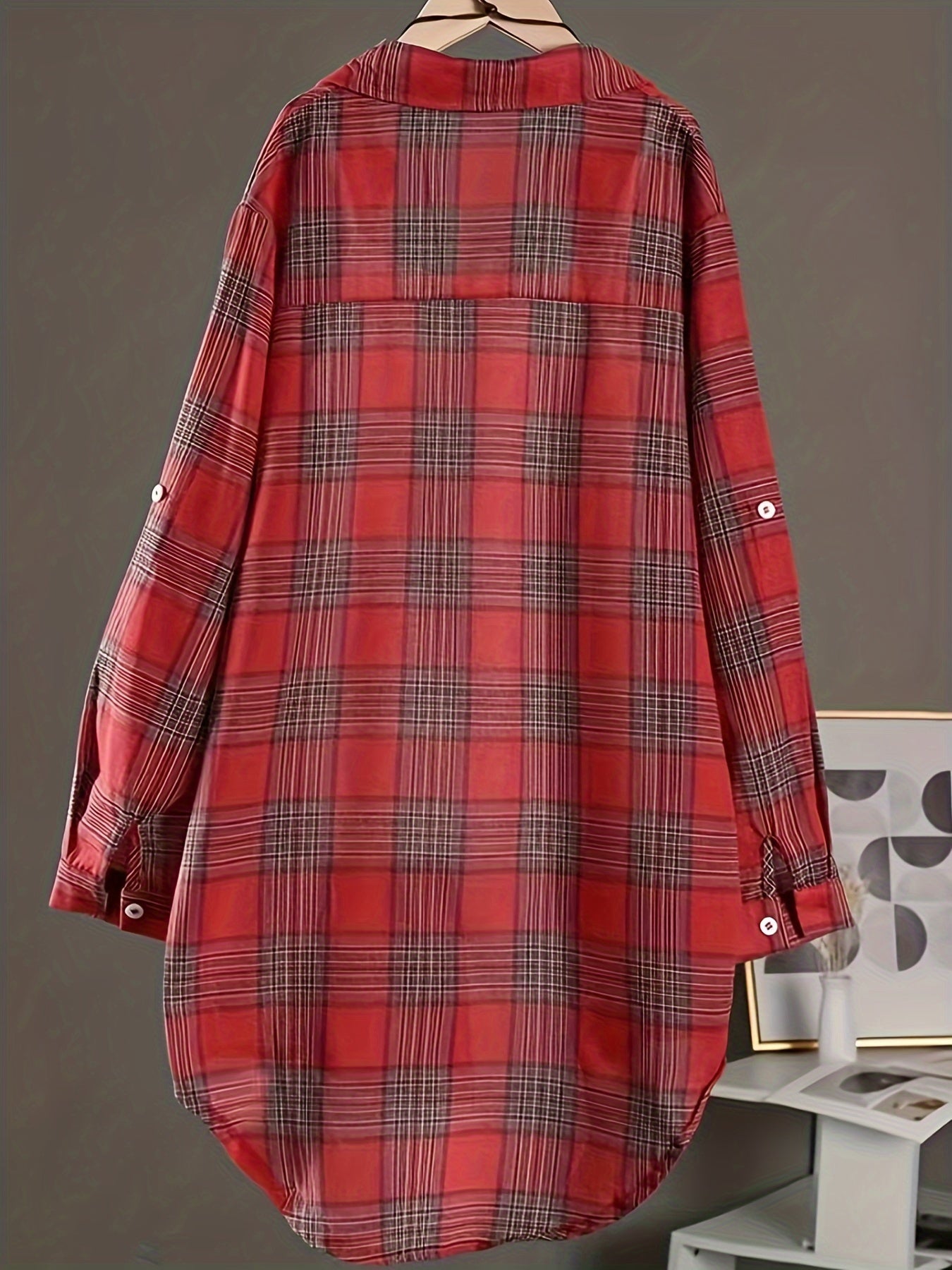 Unisex's Plaid Shirt - Long Sleeve 209253 detail image