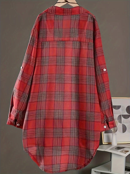 Unisex's Plaid Shirt - Long Sleeve 209253 detail image