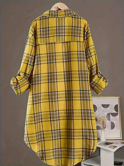 Unisex's Plaid Shirt - Long Sleeve 209253 detail image - detail view 5
