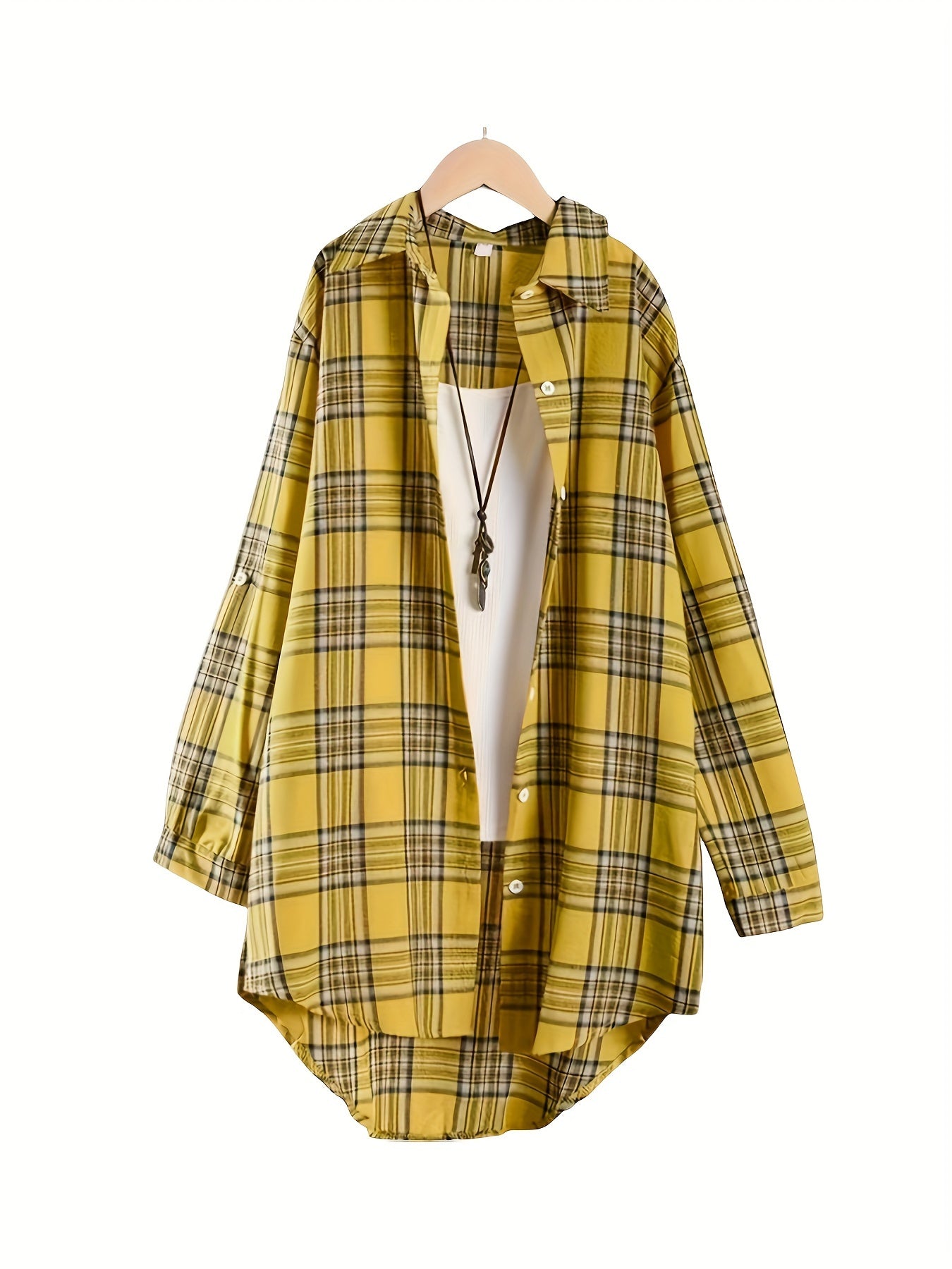 Unisex's Plaid Shirt - Long Sleeve 209253 detail image - detail view 6