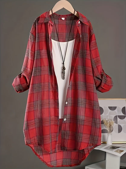 Red Long-Sleeve Blouse - product view 8