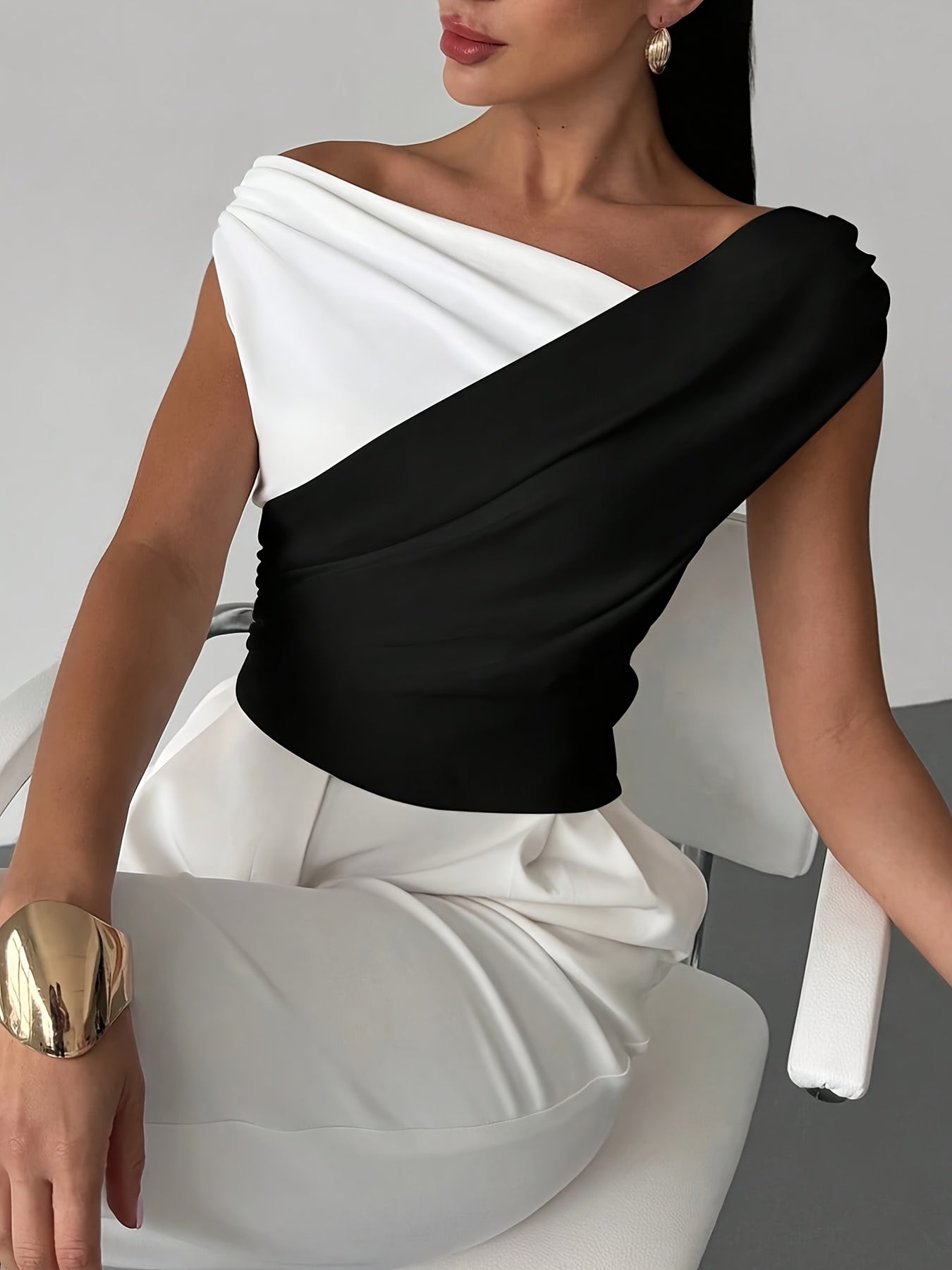 Unisex's Solid Color T-Shirt - Sleeveless 678245 detail image - detail view 6