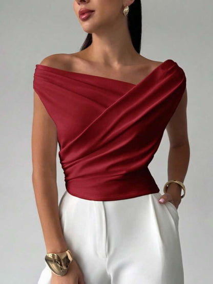 Unisex's Solid Color T-Shirt - Sleeveless 678245 detail image - detail view 7