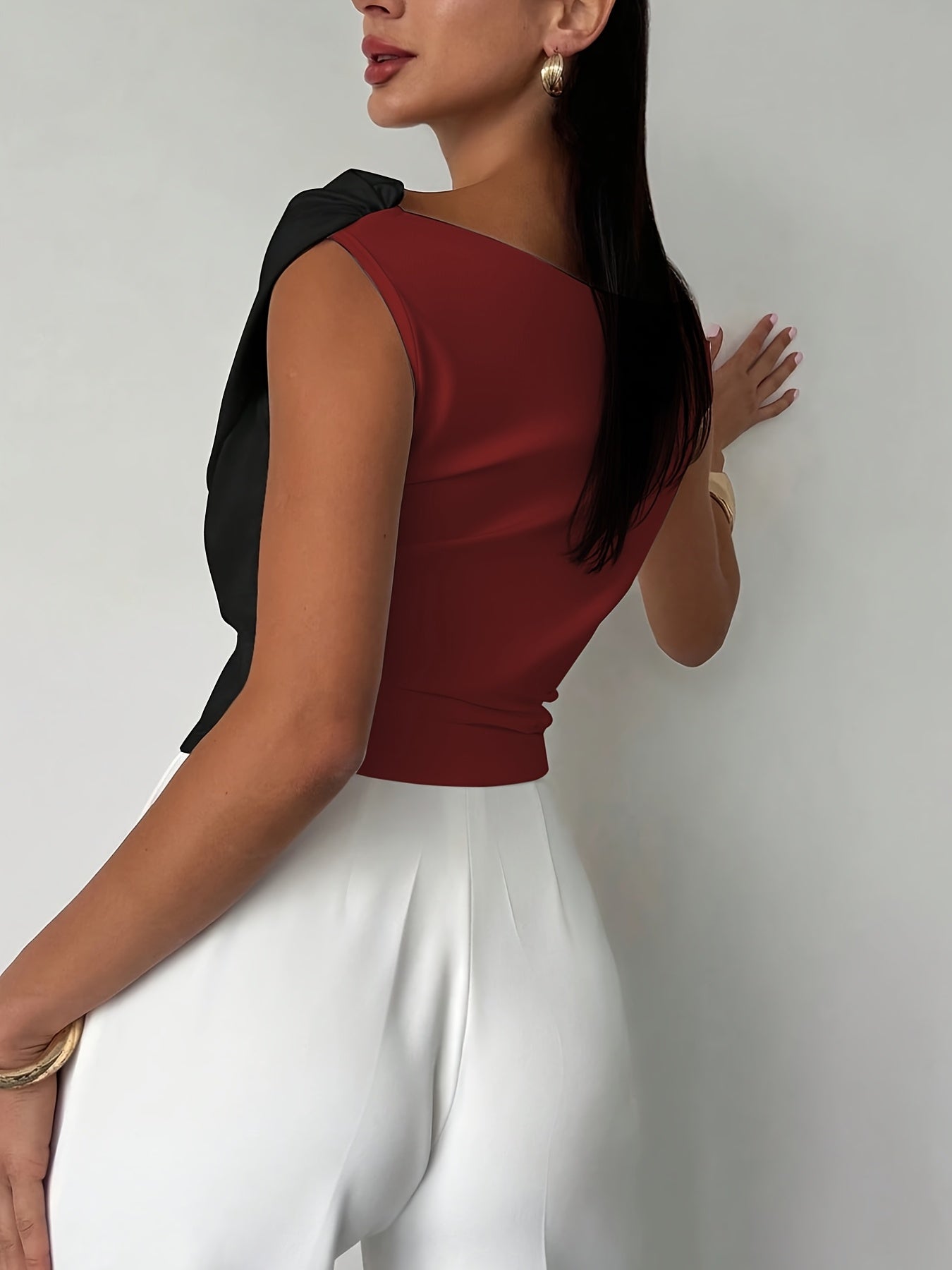 Unisex's Solid Color T-Shirt - Sleeveless 678245 detail image - detail view 8
