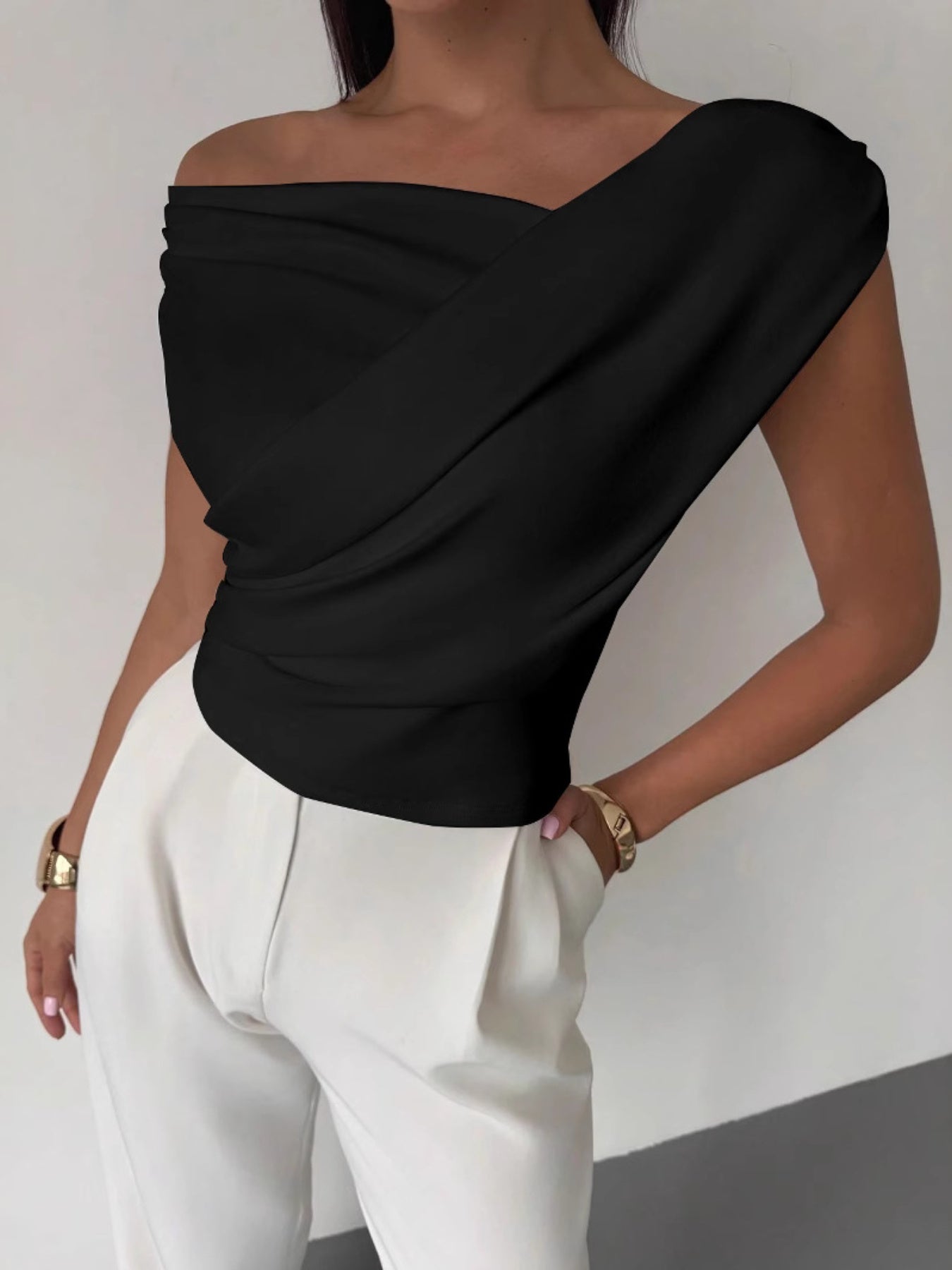 Unisex's Solid Color T-Shirt - Sleeveless 678245 detail image - detail view 9