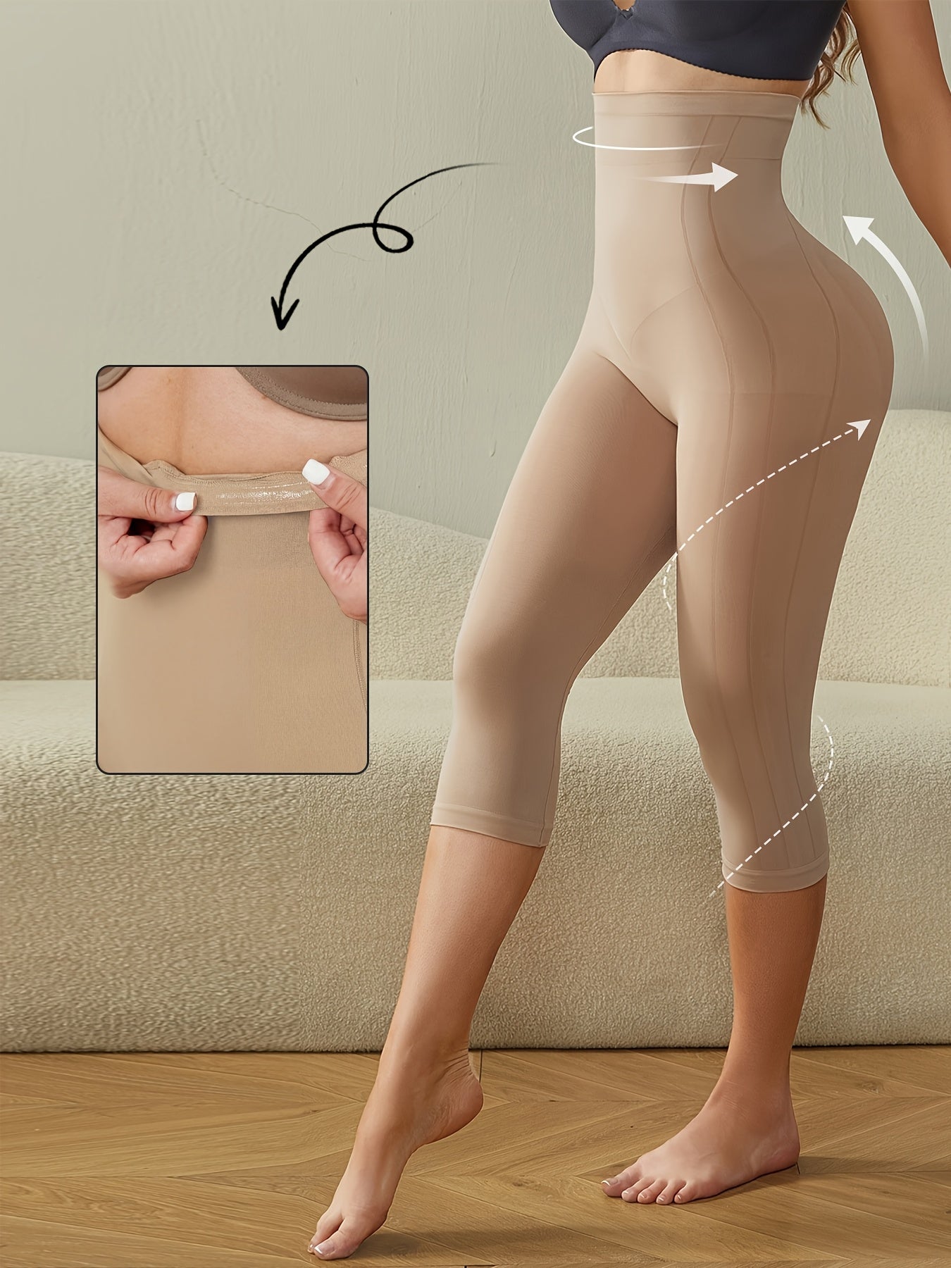 Light Beige High-Waist Shorts - product view 22