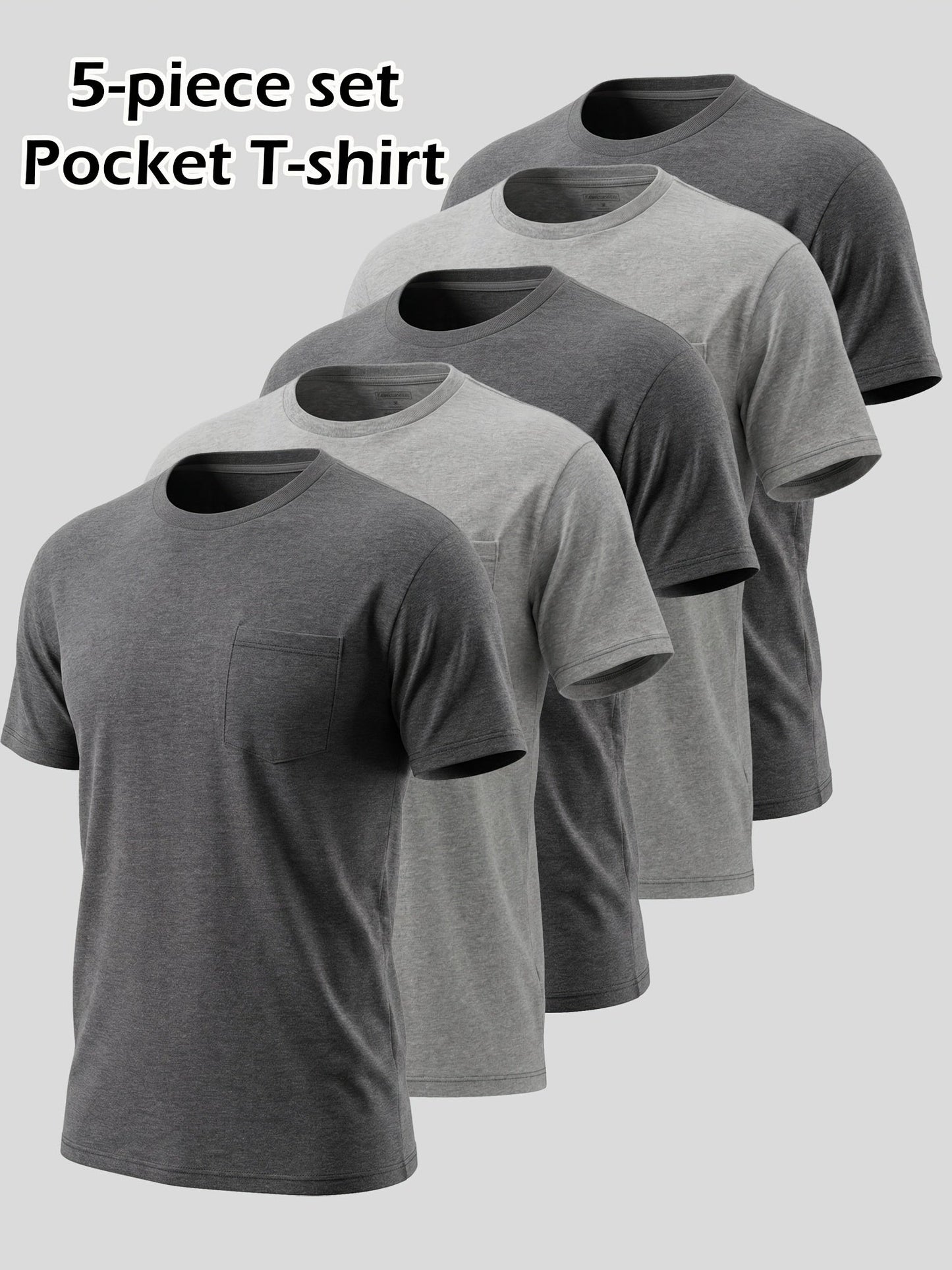 Unisex Solid Color T-Shirt - Crew Neck Short Sleeve