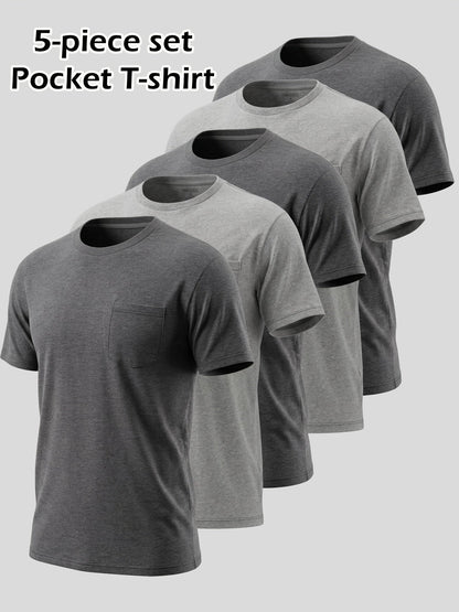 Unisex Solid Color T-Shirt - Crew Neck Short Sleeve