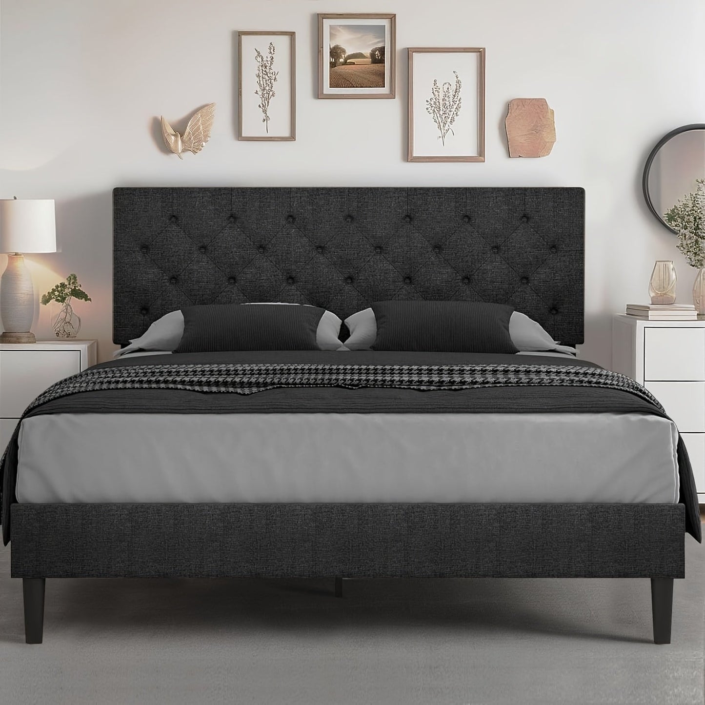 Bed Frames shown in the Dark Gray, Twin option