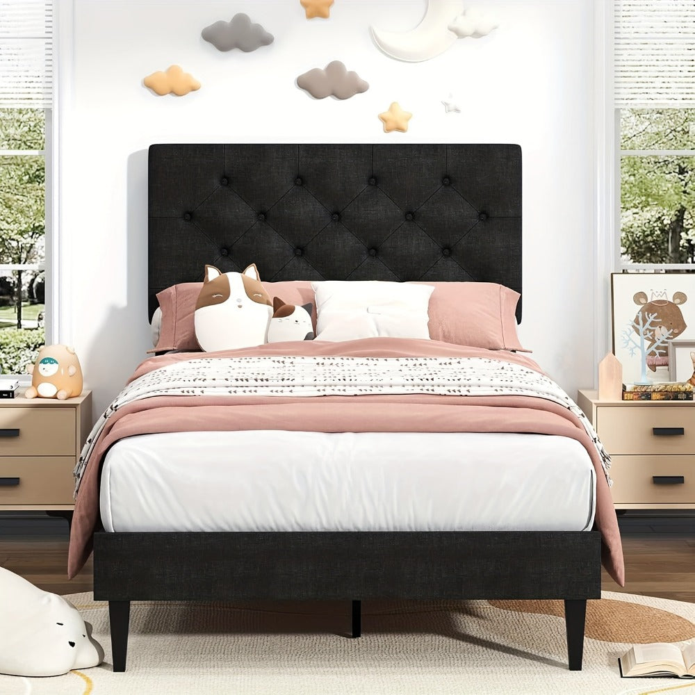 Upholstered Bed Frame, Bedroom Platform Bed for Bedroom Comfort and Support detail image - detail view 16
