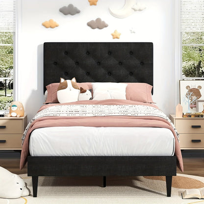 Upholstered Bed Frame, Bedroom Platform Bed for Bedroom Comfort and Support detail image - detail view 16
